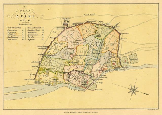 New Delhi antique map